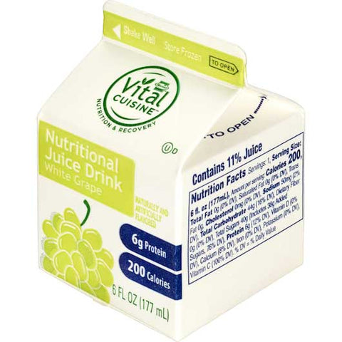 Hormel Vital Cuisine Nutritious Juice Drinks, White Grape, 6 Ounce -- 50 per case