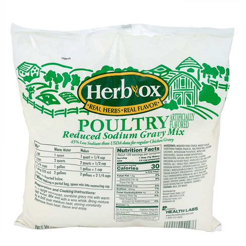 Hormel Health Labs HERB-OX Reduced Sodium Poultry Gravy Mix, 32 Ounce -- 6 per case