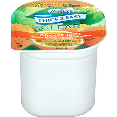 Hormel Health Labs Thick and Easy Thickened Orange Juice, Honey Consistency Portion Control Cups, 4 Ounce -- 24 per case