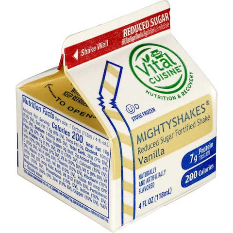 MightyShakes Reduced Sugar Vanilla Shake Beverage, 4 Ounce -- 50 per case