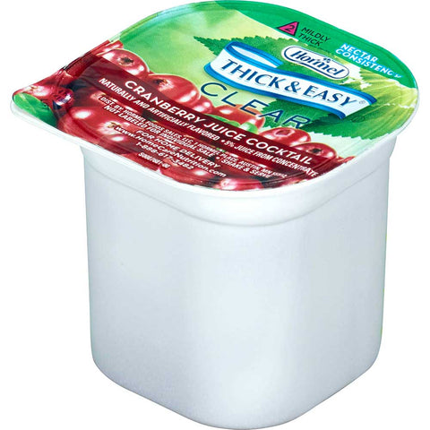 Hormel Health Labs Thick and Easy Thickened Cranberry Juice Cocktail, Nectar Consistency Portion Control Cups, 4 Ounce -- 24 per case