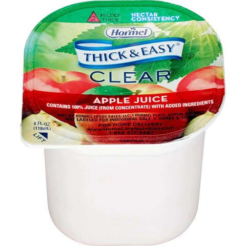 Hormel Health Labs Thick and Easy Thickened Apple Juice, Nectar Consistency Portion Control Cups, 4 Ounce -- 24 per case