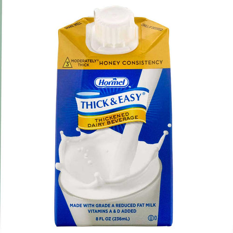 Hormel Health Labs Thick and Easy Thickened Dairy Beverage, Honey Consistency, 8 Fluid Ounce -- 27 per case