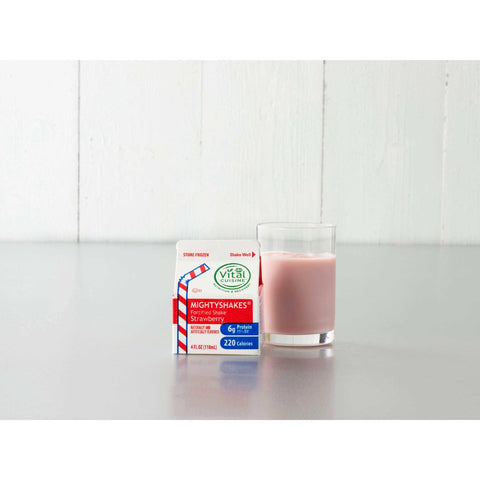 MightyShakes Strawberry Shake Beverage, 4 Ounce -- 75 per case.