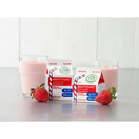 MightyShakes Strawberry Shake Beverage, 4 Ounce -- 75 per case.