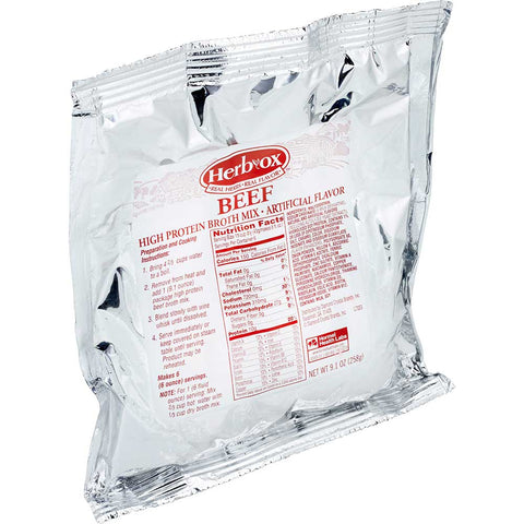 Herb-Ox High Protein Beef Broth - 9.1 oz. packet, 12 per case