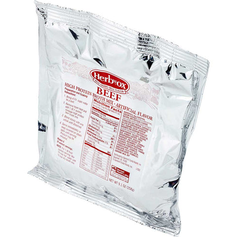 Herb-Ox High Protein Beef Broth - 9.1 oz. packet, 12 per case