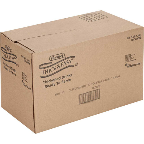 Hormel Health Labs Thick and Easy Thickened Cranberry Juice Cocktail, Honey Consistency, 46 Ounce -- 6 per case