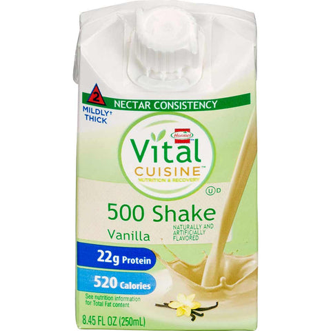 Hormel Vital Cuisine 500 Shake, Vanilla Flavor, Level 2 Nectar Consistency , 8.45 Ounce -- 27 per case
