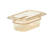 H Pan One Ninth Size Food Pan, Amber, 2.5 inch Deep -- 6 per case.