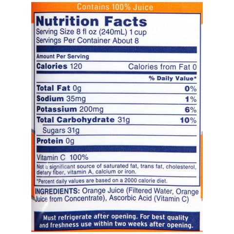 Ocean Spray 100 Percent Orange Juice, 60 Ounce -- 8 per case