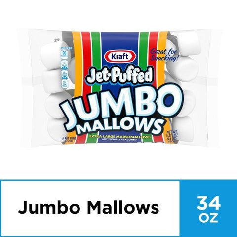 Jet Puffed Jumbo Marshmallow Snack, 24 Ounce -- 8 per case.