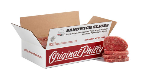 Original Philly Ddd Puck Seasoned Beef Sandwich Slices, 5 Ounce -- 32 per case.