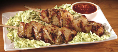 Expresco Fire Grilled Roasted Chicken Thigh Skewers -- 80 per case