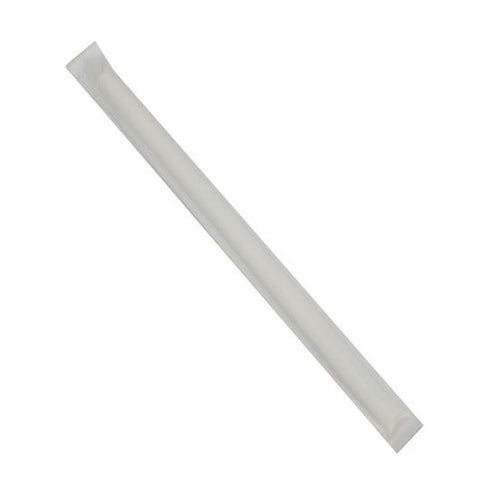 Galligreen Sip n Save White Wrapped Paper Straw, 8 inch - 375 per pack -- 4 packs per case