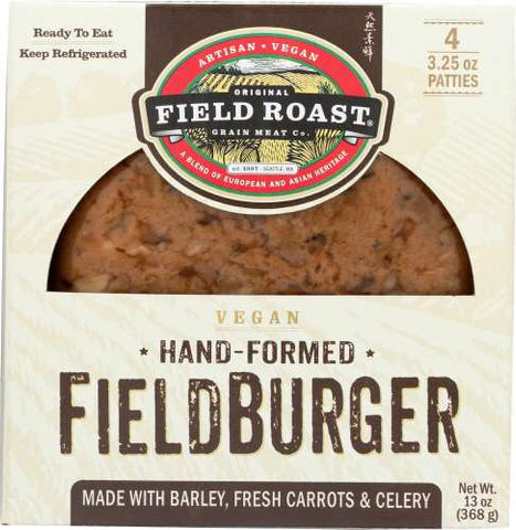 Field Roast Plant Based and Vegetarian Fieldburger, 13 Ounce - 4 per pack -- 12 per case.