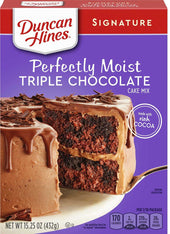 Duncan Hines Signature Triple Chocolate Cake Mix, 15.25 Ounce -- 12 per case