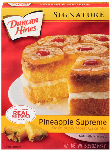 Duncan Hines Signature Pineapple Supreme Cake Mix, 15.25 Ounce -- 12 per case.