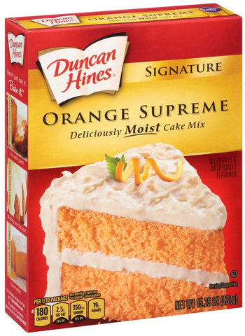 Duncan Hines Signature Orange Supreme Cake Mix, 15.25 Ounce -- 12 per case.