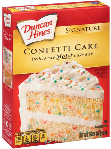 Duncan Hines Signature Confetti Cake Mix, 15.25 Ounce -- 12 per case.
