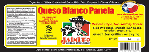 Cheesemakers Barra Queso Blanco Panela Cheese, 5 Pound -- 4 per case.