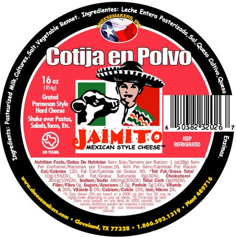Cheesemakers Polvo Cotija Cheese, 1 Ounce -- 12 per case.
