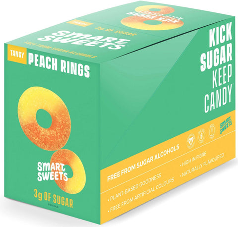 Smartsweets Peach Rings Candy - 12 count per pack -- 6 packs per case