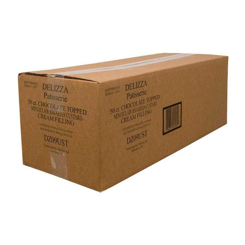 Delizza Belgian Mini Chocolate Topped Eclairs, 24.6 Ounce - 50 per pack -- 6 packs per case.