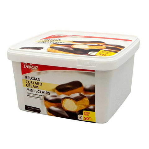 Delizza Belgian Mini Chocolate Topped Eclairs, 24.6 Ounce - 50 per pack -- 6 packs per case.