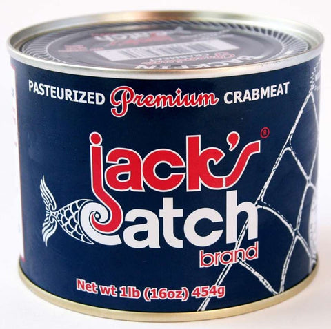Jacks Catch Premium Pasteurized Crabmeat Lump, 1 Pound Can -- 12 per case