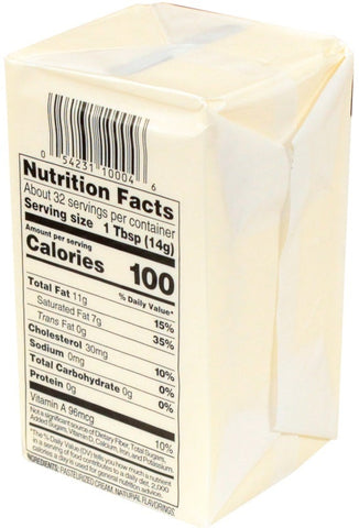 Commodity Butter Solid AA Unsalted Butter, 1 Pound -- 36 per case.