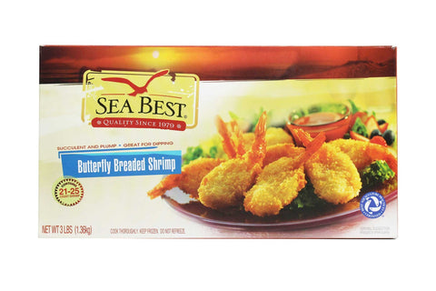 Frozen Seafood Clean Tail Breaded Butterfly Shrimp, 3 Pound -- 4 per case.