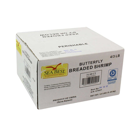 Frozen Seafood Clean Tail Breaded Butterfly Shrimp, 3 Pound -- 4 per case.