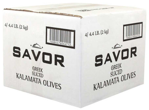 Savor Imports Greek Sliced Kalamata Olives, 2 Kilogram -- 4 per case.