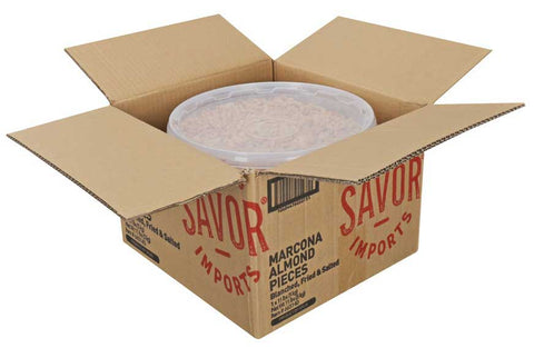Savor Imports Marcona Chopped Almond Pieces, 11 Pound Pail