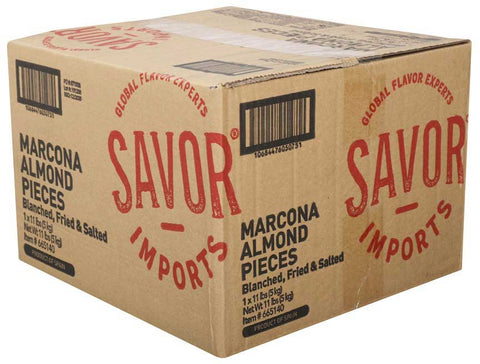 Savor Imports Marcona Chopped Almond Pieces, 11 Pound Pail