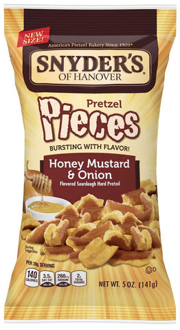 Snyders Of Hanover Honey Mustard Onion and Buffalo Wing Hard Pretzel - Display -- 28 per case
