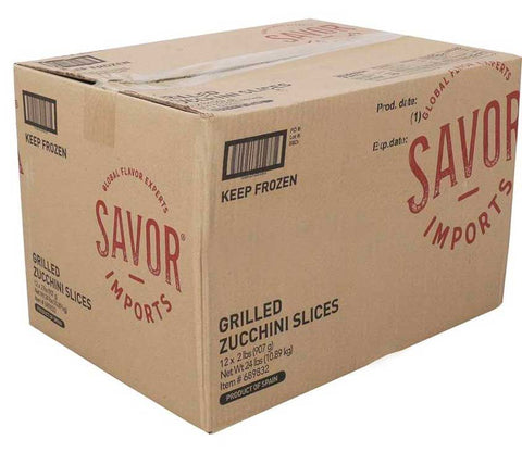Savor Imports Grilled Zucchini Crinkled Slices, 2 Pound Bag -- 12 per case
