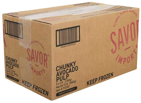 Savor Imports Chunky HPP Avocado Pulp, 3 Pound -- 4 per case
