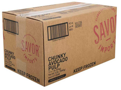 Savor Imports Chunky HPP Avocado Pulp, 1 Pound -- 12 per case