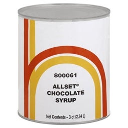 Henry and Henry Allset Chocolate Syrup, Number 10 can -- 6 cans per case.