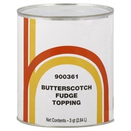 Henry and Henry Butterscotch Fudge Topping, Number 10 can -- 6 cans per case.