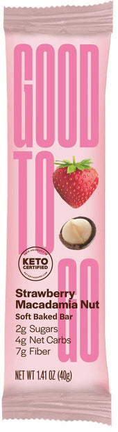 Good To Go Keto Strawberry Macadamia Nut Snack Bar, 1.41 Ounce -- 81 per case