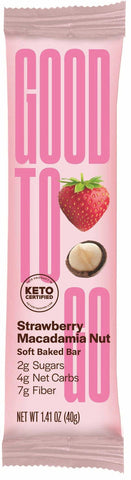 Good To Go Keto Strawberry Macadamia Nut Snack Bar, 1.41 Ounce -- 81 per case