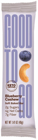 Good To Go Keto Blueberry Cashew Snack Bar, 1.41 Ounce -- 81 per case