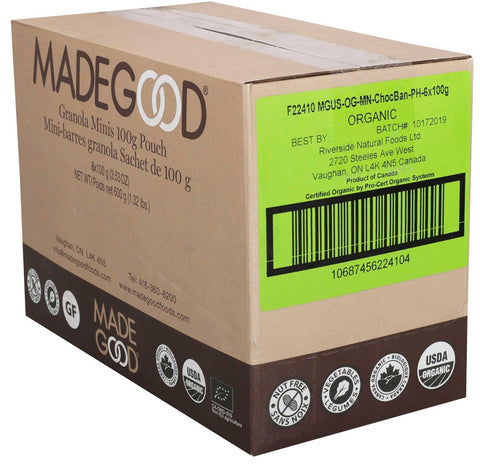 MadeGood Minis Chocolate Banana Granola, 3.5 Ounce Pouch -- 6 per case