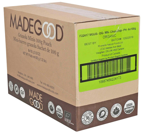 MadeGood Minis Chocolate Chip Granola, 3.5 Ounce Pouch -- 6 per case