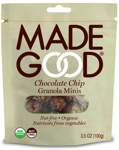 MadeGood Minis Chocolate Chip Granola, 3.5 Ounce Pouch -- 6 per case