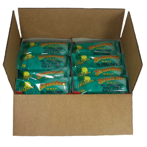 Los Cabos Egg Cheese and Cooked Sausage Crumbles Breakfast Burrito, 3.6 Ounce -- 24 per case.