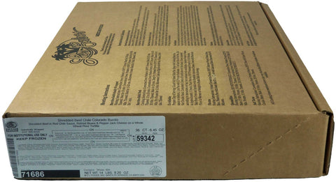 Cabo Primo Shredded Beef Chile Colorado Burrito, 6.45 Ounce -- 36 per case.